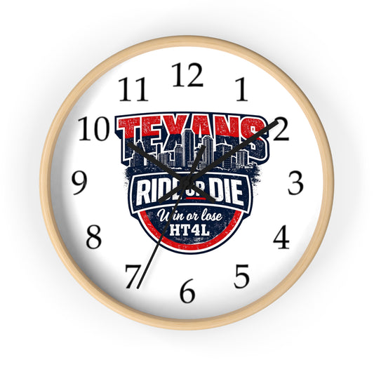 Texans Ride or Die Wall Clock | Houston Texans Fan Home Decor