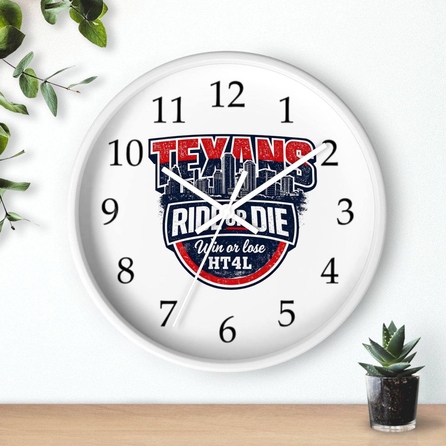 Texans Ride or Die Wall Clock | Houston Texans Fan Home Decor