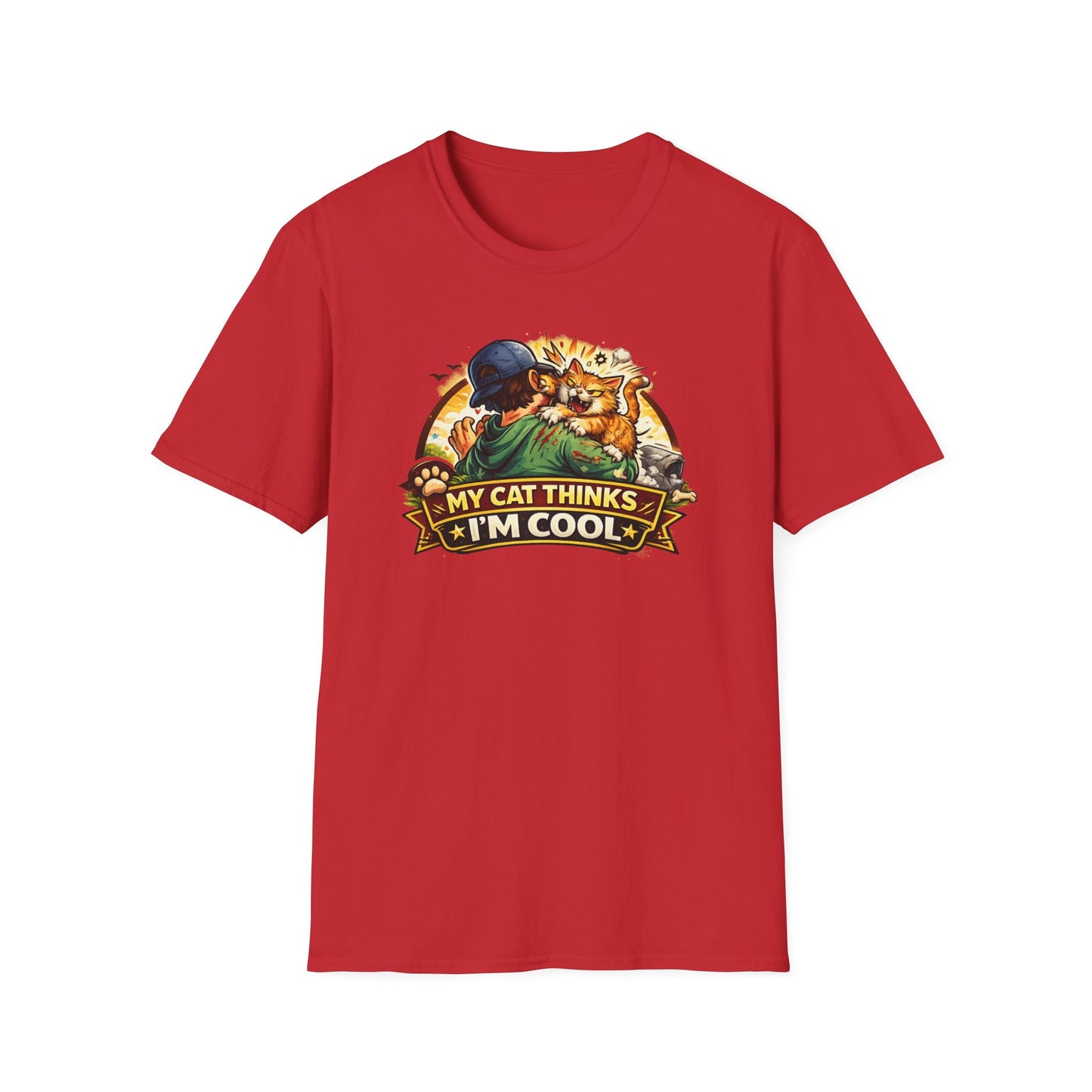 MY CAT THINKS I'M COOL - Unisex Softstyle T-Shirt