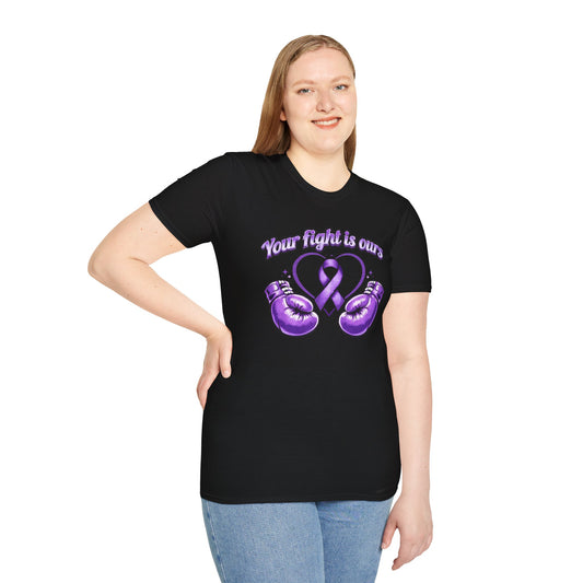 YOUR FIGHT IS OURS - LAVENDER GLOVES - Unisex Soft Style T-Shirt