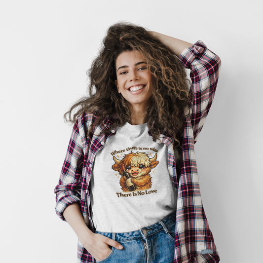 Where there is no wine, There is No Love - Unisex Soft Style T-Shirt