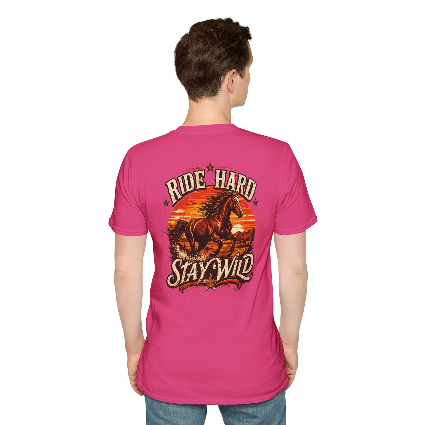 RIDE HARD-STAY WILD - (Front/Back Print ) - Unisex Soft Style T-Shirt