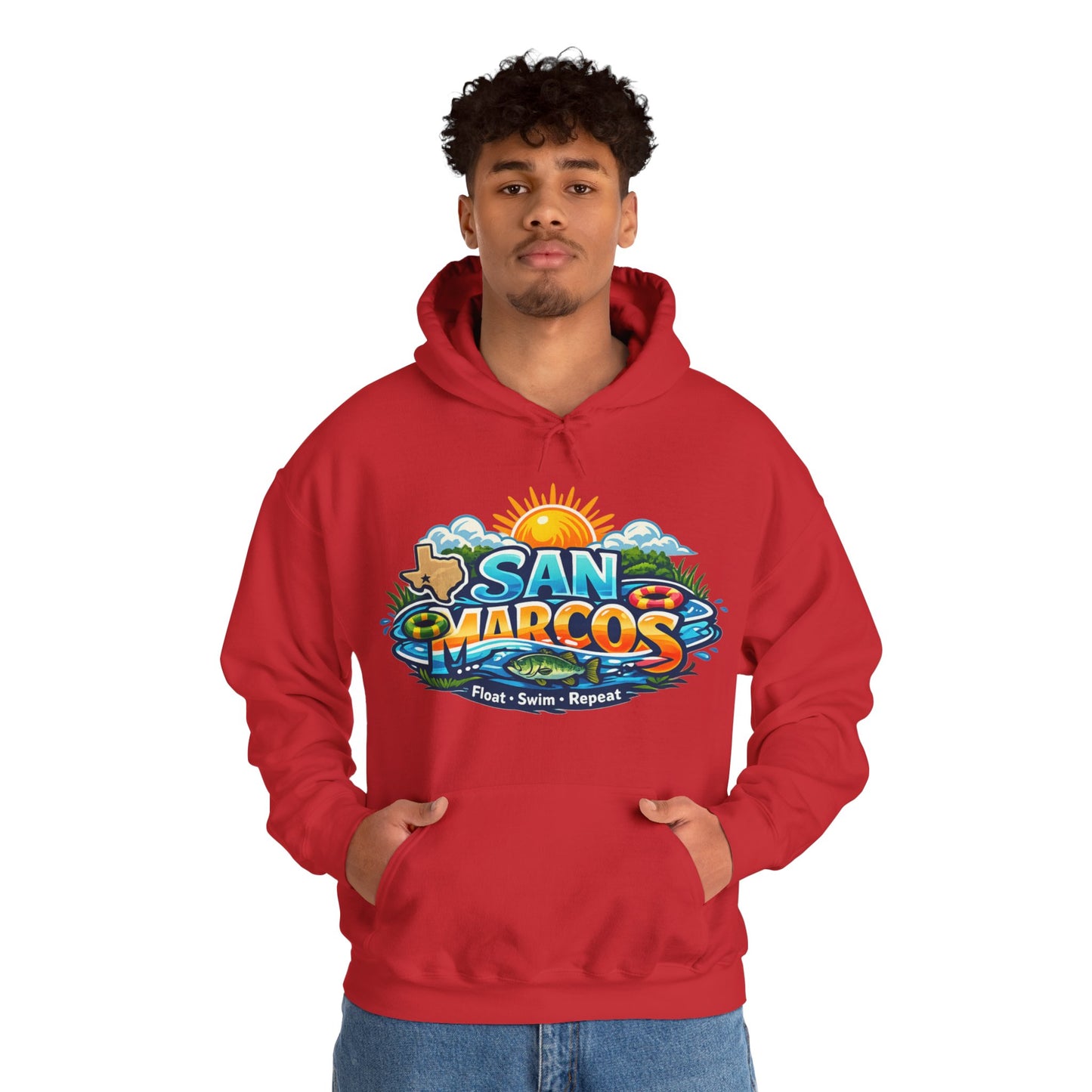 San Marcos Hoodie | Float Swim Repeat Texas River Life Unisex Pull-Over