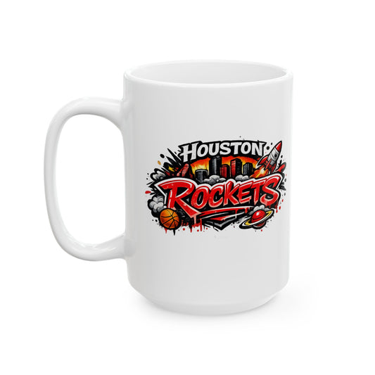 HOUSTON ROCKETS - GRAFFITI ART - Ceramic Mug, (11oz, 15oz)