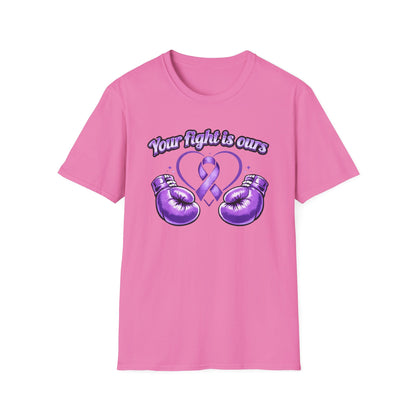 YOUR FIGHT IS OURS - LAVENDER GLOVES - Unisex Soft Style T-Shirt