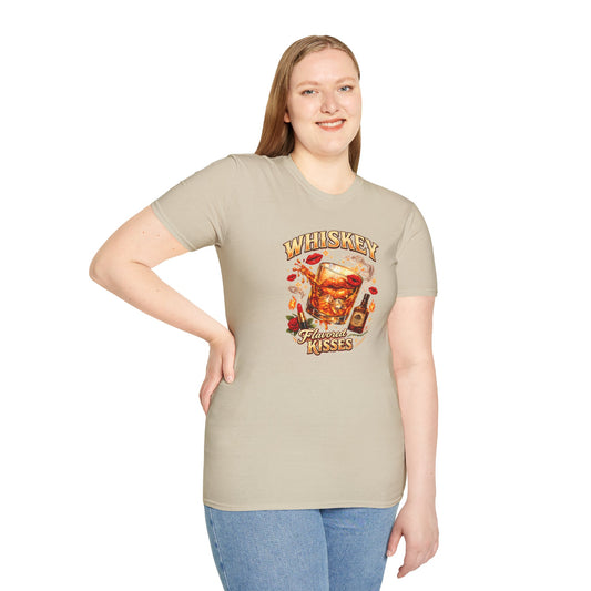 WHISKEY FLAVORED KISSES - Unisex Soft Style T-Shirt