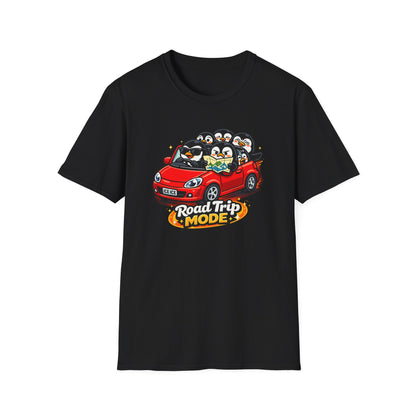 ROAD TRIP MODE - PENGUINS IN A CAR - Unisex Soft Style T-Shirt