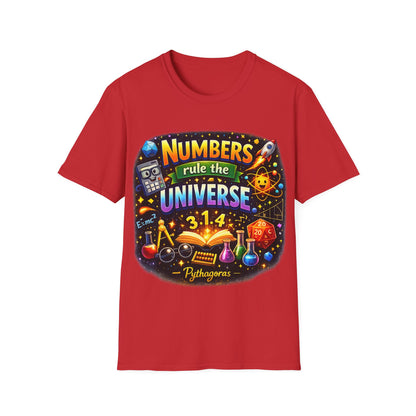 NUMBERS RULE THE UNIVERSE - ((BIG PRINT)) - Unisex Soft Style T-Shirt