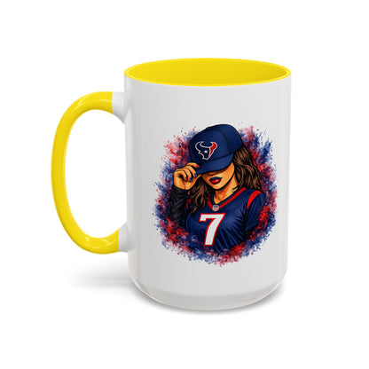 TEXANS GIRL REPPIN - Accent Coffee Mug (11, 15oz)
