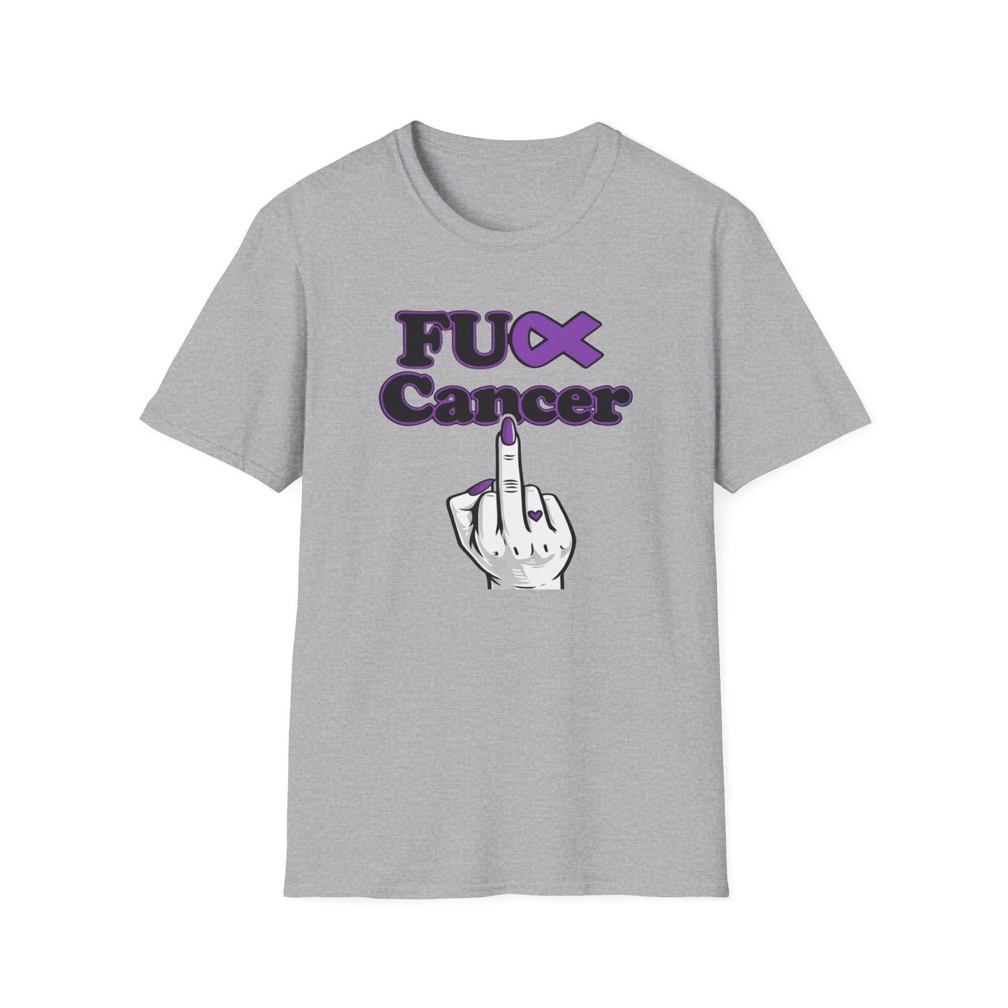 F CANCER - PURPLE RIBBON - Unisex Soft Style T-Shirt