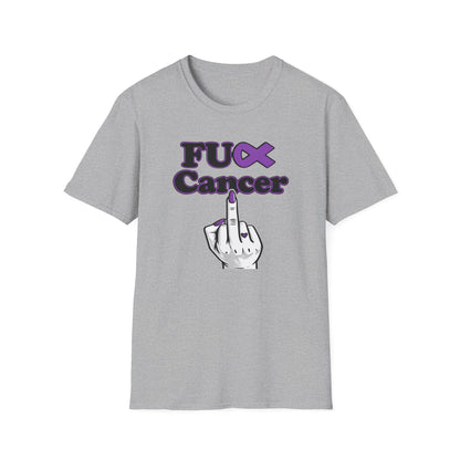 F CANCER - PURPLE RIBBON - Unisex Soft Style T-Shirt