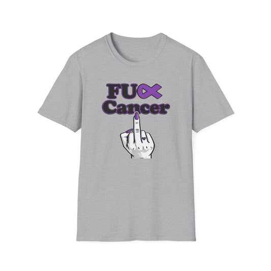 F CANCER - PURPLE RIBBON - Unisex Soft Style T-Shirt