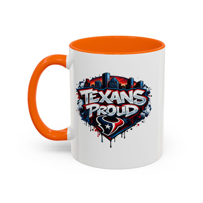 TEXANS PROUD - Accent Coffee Mug (11, 15oz)
