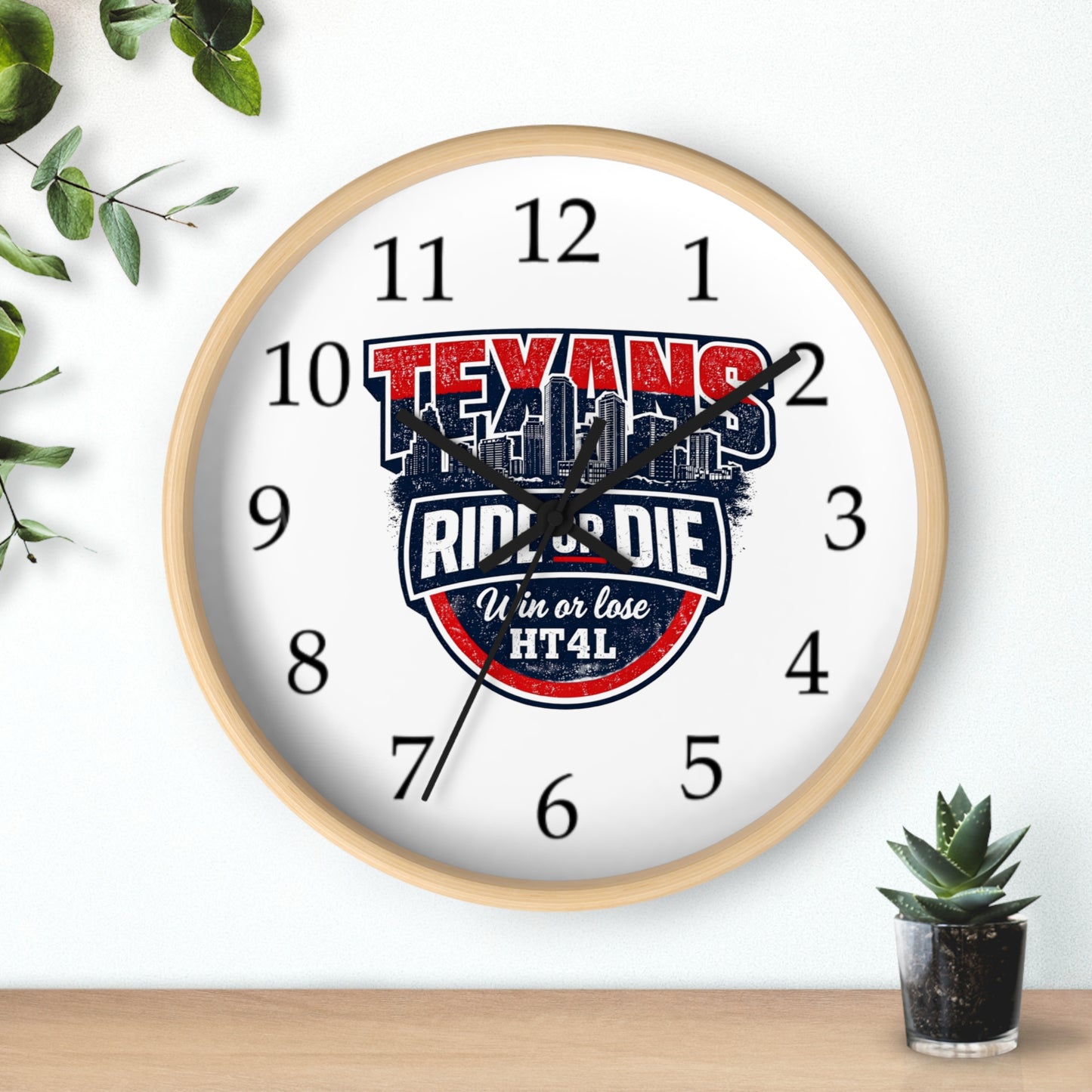 Texans Ride or Die Wall Clock | Houston Texans Fan Home Decor