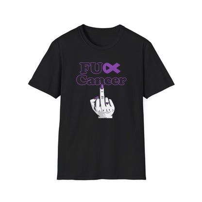 F CANCER - PURPLE RIBBON - Unisex Soft Style T-Shirt