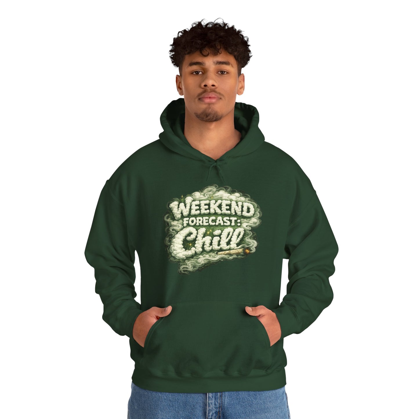 Weekend Forecast: Chill Hoodie | Funny Relaxed Graphic Pull-Over