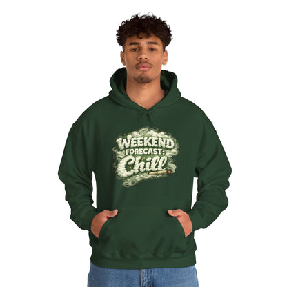 Weekend Forecast: Chill Hoodie | Funny Relaxed Graphic Pull-Over
