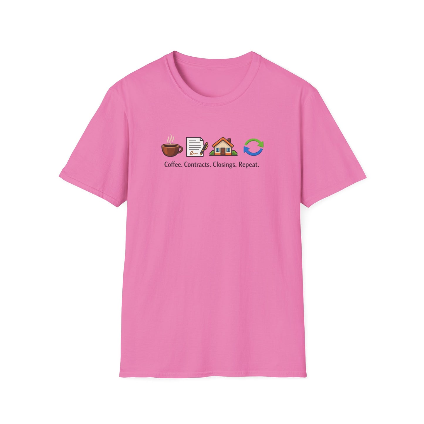 COFFEE-CONTRACTS-CLOSING-REPEAT - Unisex Softstyle T-Shirt