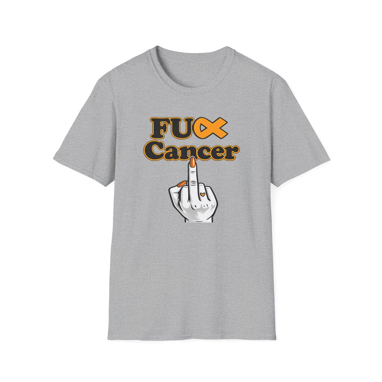 F CANCER - ORANGE RIBBON - Unisex Soft Style T-Shirt