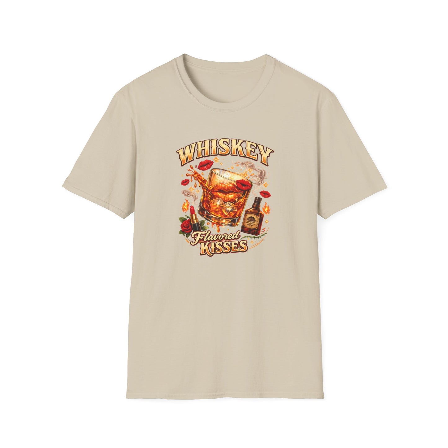 WHISKEY FLAVORED KISSES - Unisex Soft Style T-Shirt