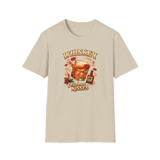WHISKEY FLAVORED KISSES - Unisex Soft Style T-Shirt