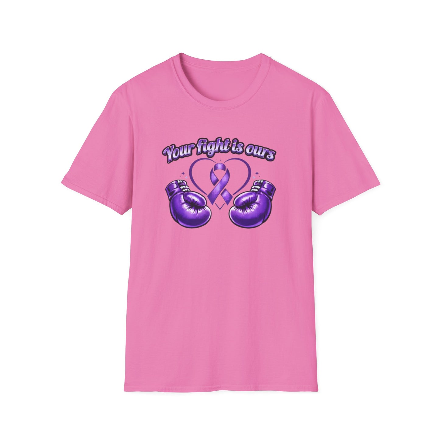YOUR FIGHT IS OURS - PURPLE GLOVES  - Unisex Soft Style T-Shirt