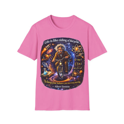 LIFE IS LIKING RIDING A BICYCLE - ((BIG PRINT)) - Unisex Soft Style T-Shirt