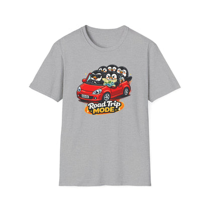 ROAD TRIP MODE - PENGUINS IN A CAR - Unisex Soft Style T-Shirt
