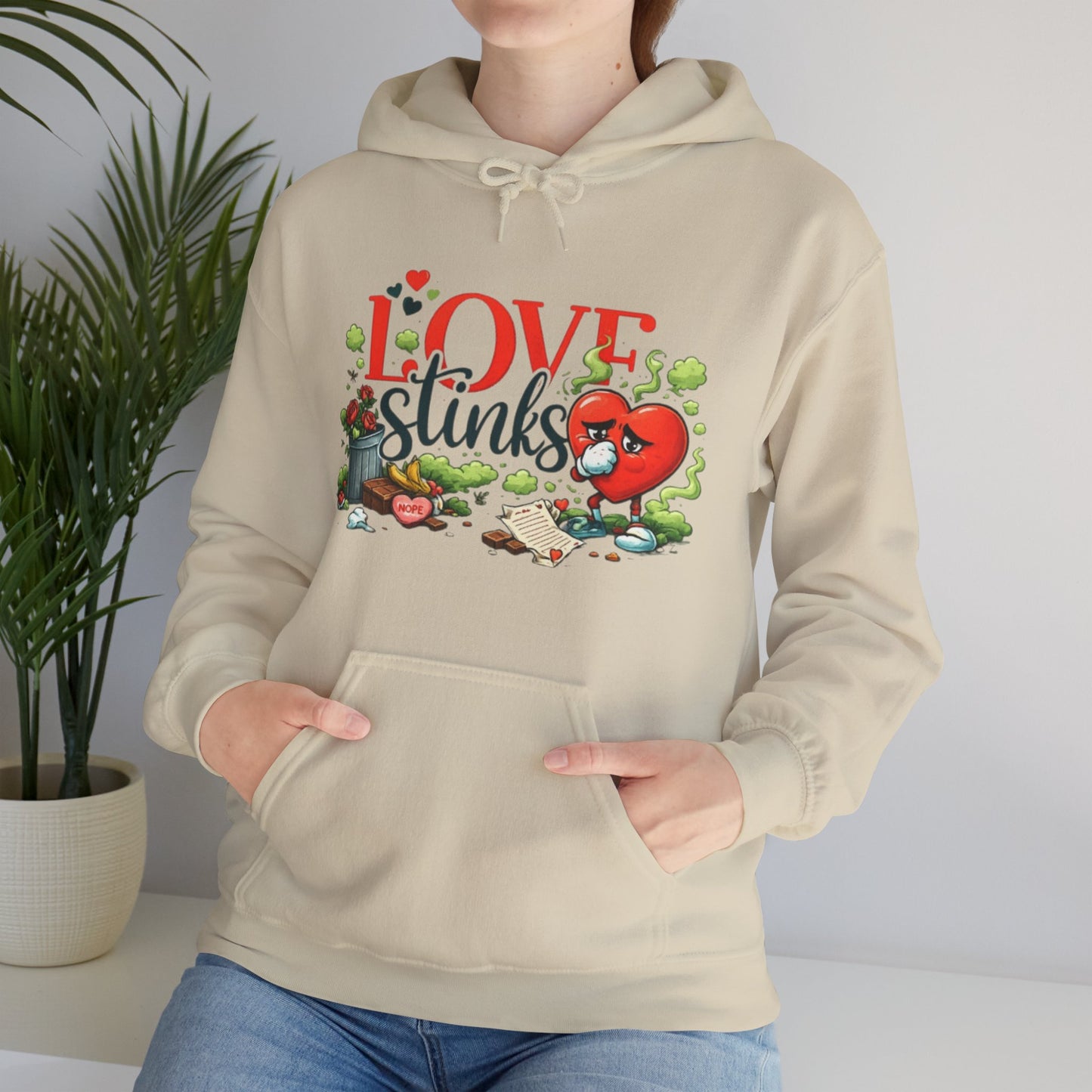 Love Stinks Hoodie | Funny Anti-Valentine Graphic Pull-Over