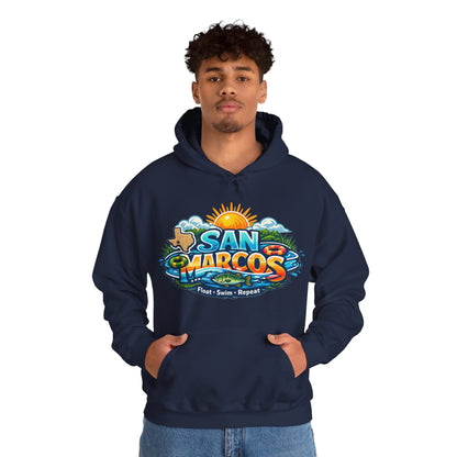 San Marcos Hoodie | Float Swim Repeat Texas River Life Unisex Pull-Over