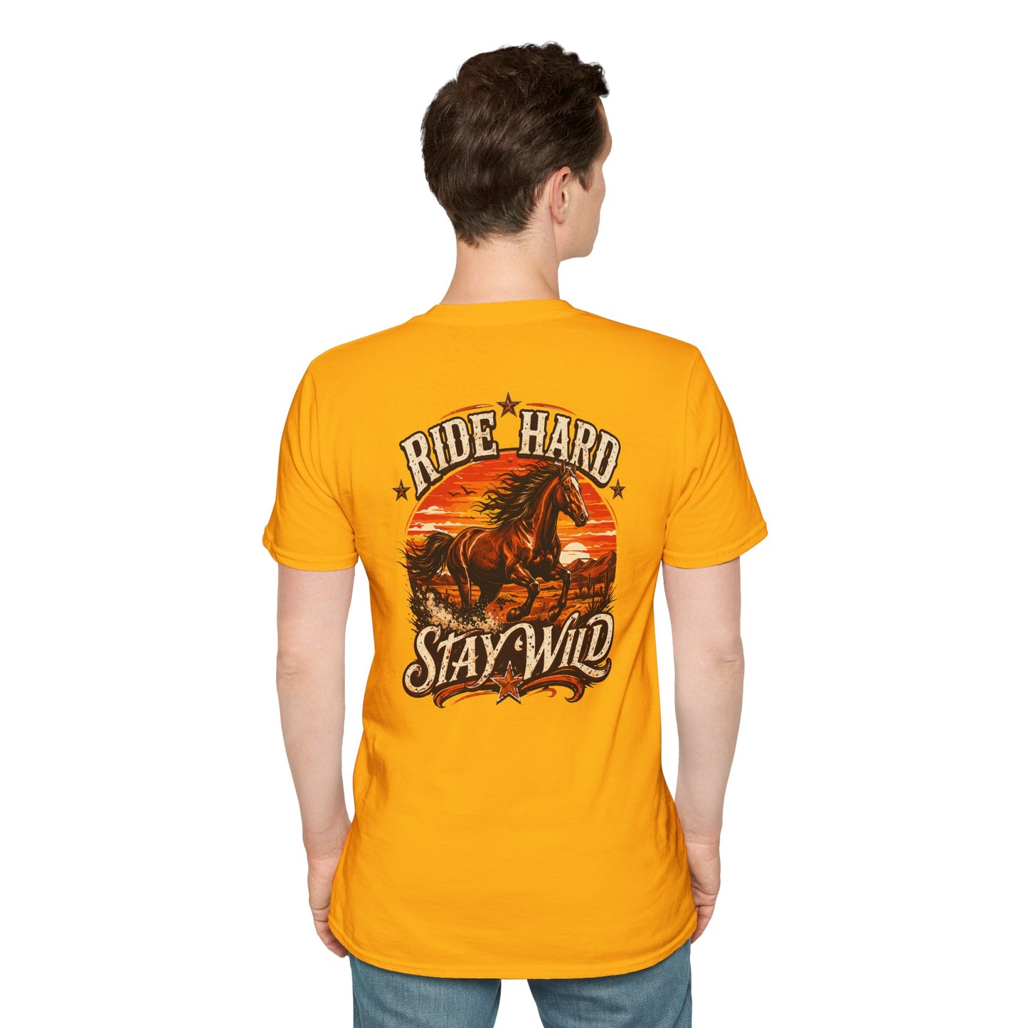 RIDE HARD-STAY WILD - (Front/Back Print ) - Unisex Soft Style T-Shirt