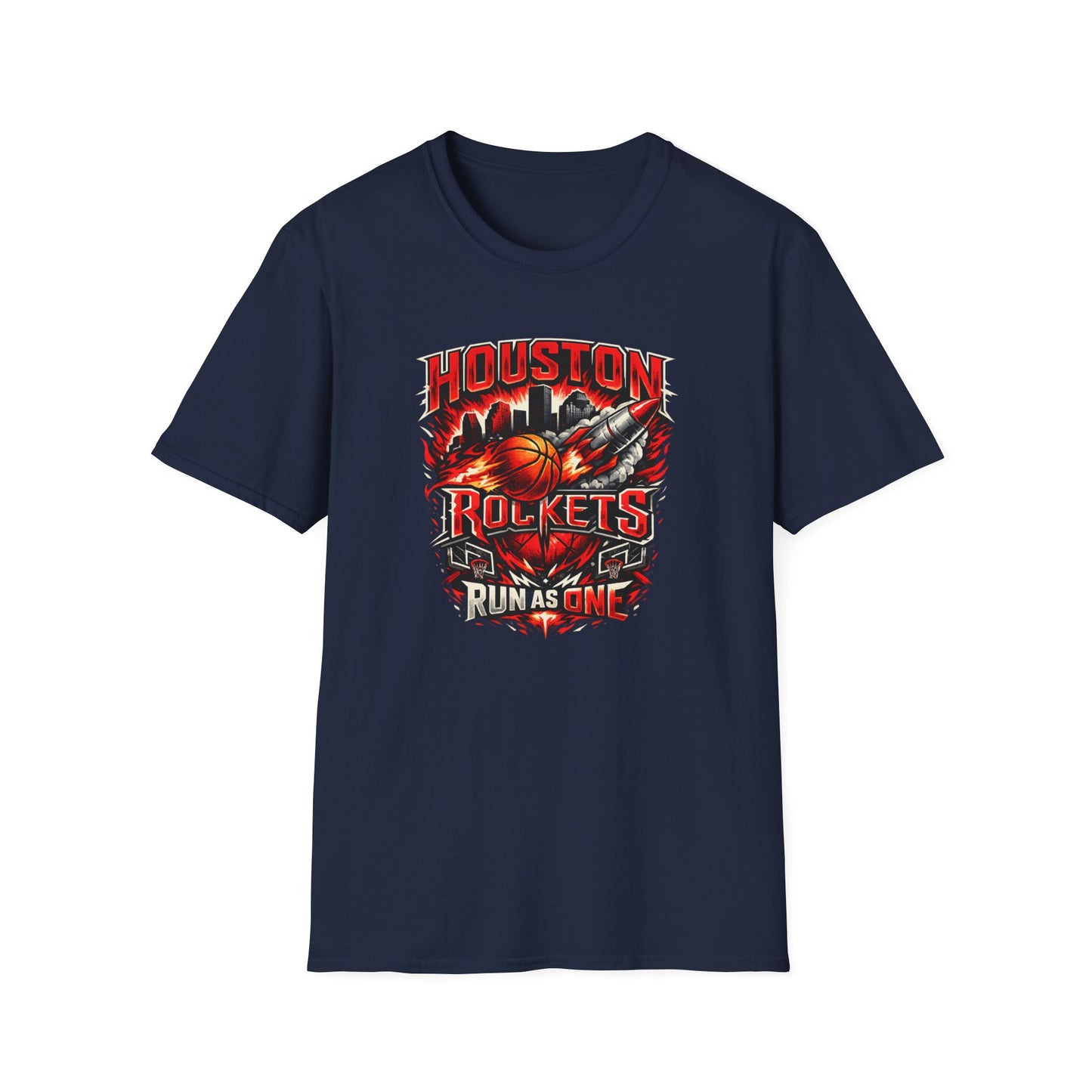 HOUSTON ROCKETS-RUN AS ONE - Unisex Soft Style T-shirt