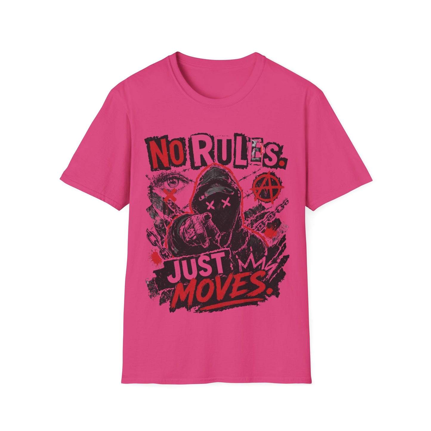 NO RULES-JUST MOVES - ((BIG PRINT)) - Unisex Soft Style T-Shirt