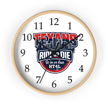 Texans Ride or Die Wall Clock | Houston Texans Fan Home Decor