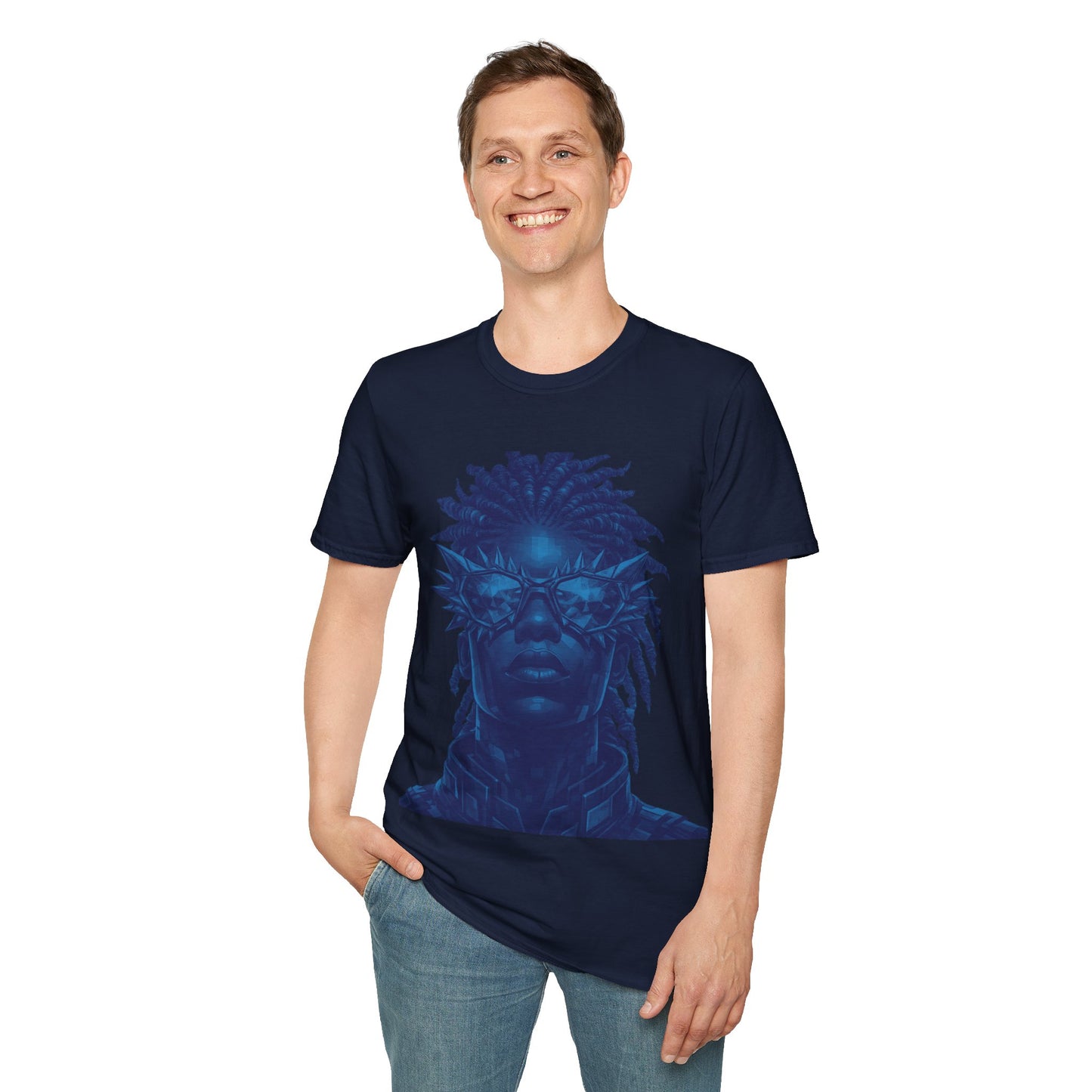 FUTURISTIC DUDE - ((BIG PRINT)) - Unisex Softstyle T-Shirt