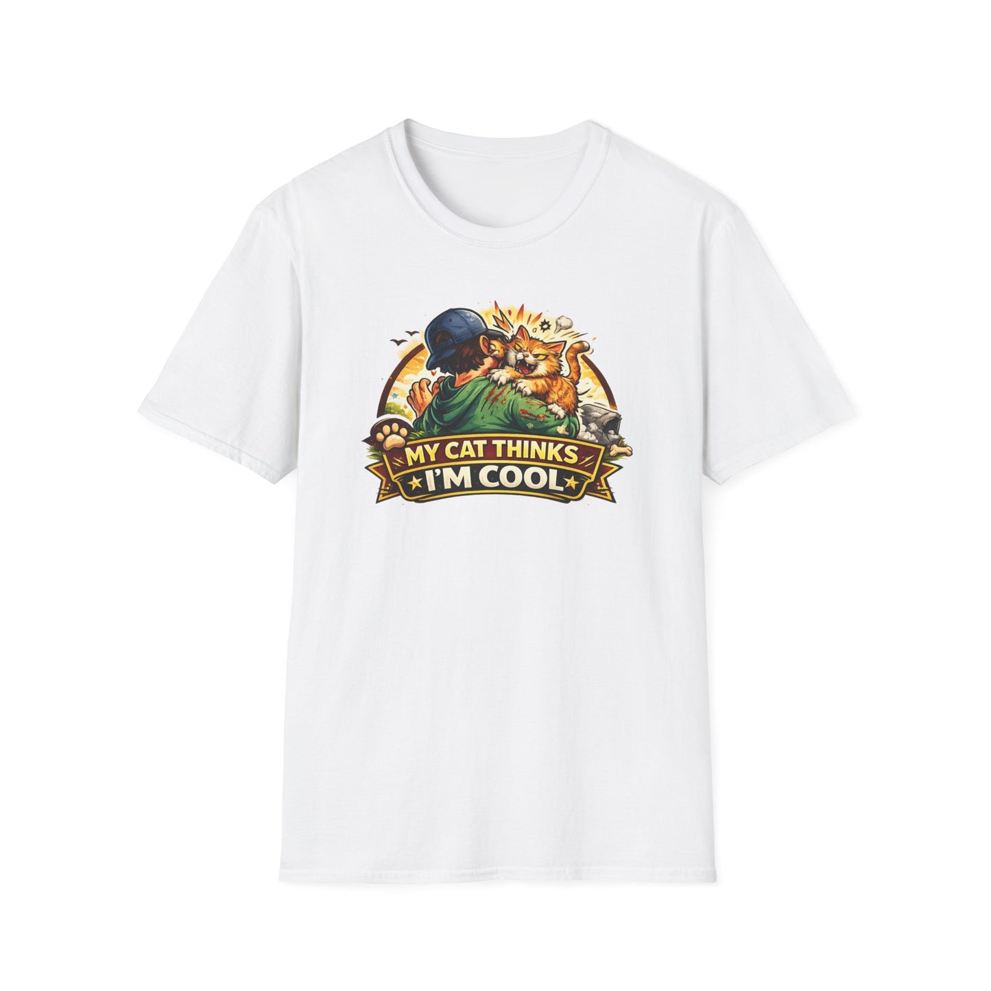 MY CAT THINKS I'M COOL - Unisex Softstyle T-Shirt