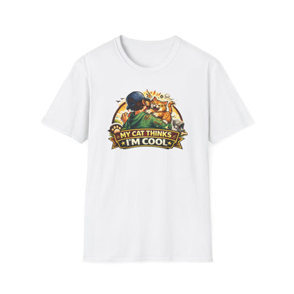 MY CAT THINKS I'M COOL - Unisex Softstyle T-Shirt