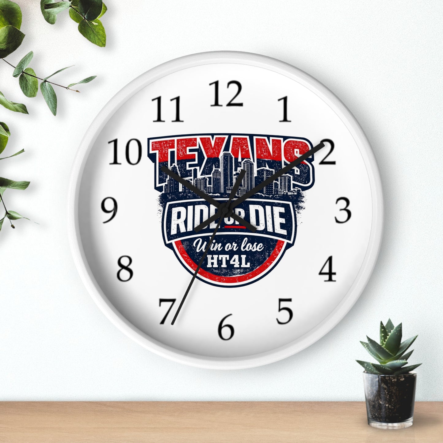 Texans Ride or Die Wall Clock | Houston Texans Fan Home Decor