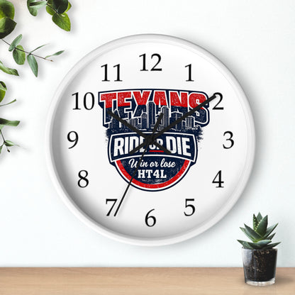 Texans Ride or Die Wall Clock | Houston Texans Fan Home Decor