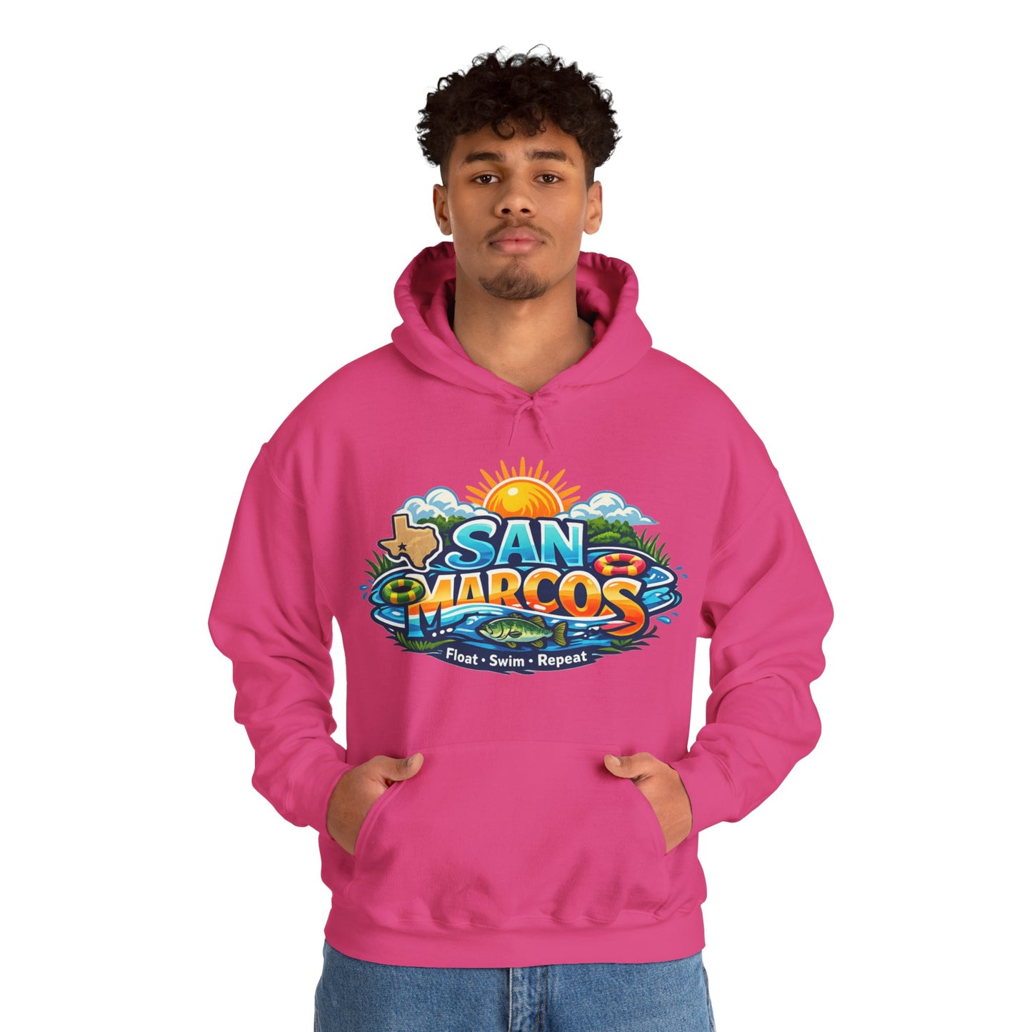 San Marcos Hoodie | Float Swim Repeat Texas River Life Unisex Pull-Over