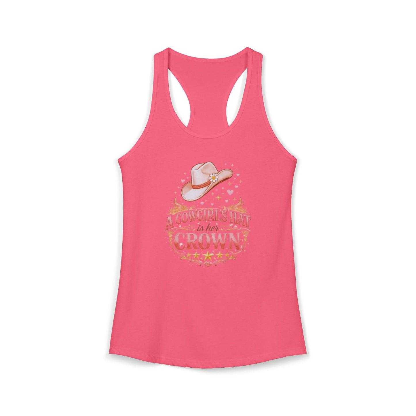 A COWGIRL'S HAT IS HER CROWN – Women's Ideal Racerback Tank