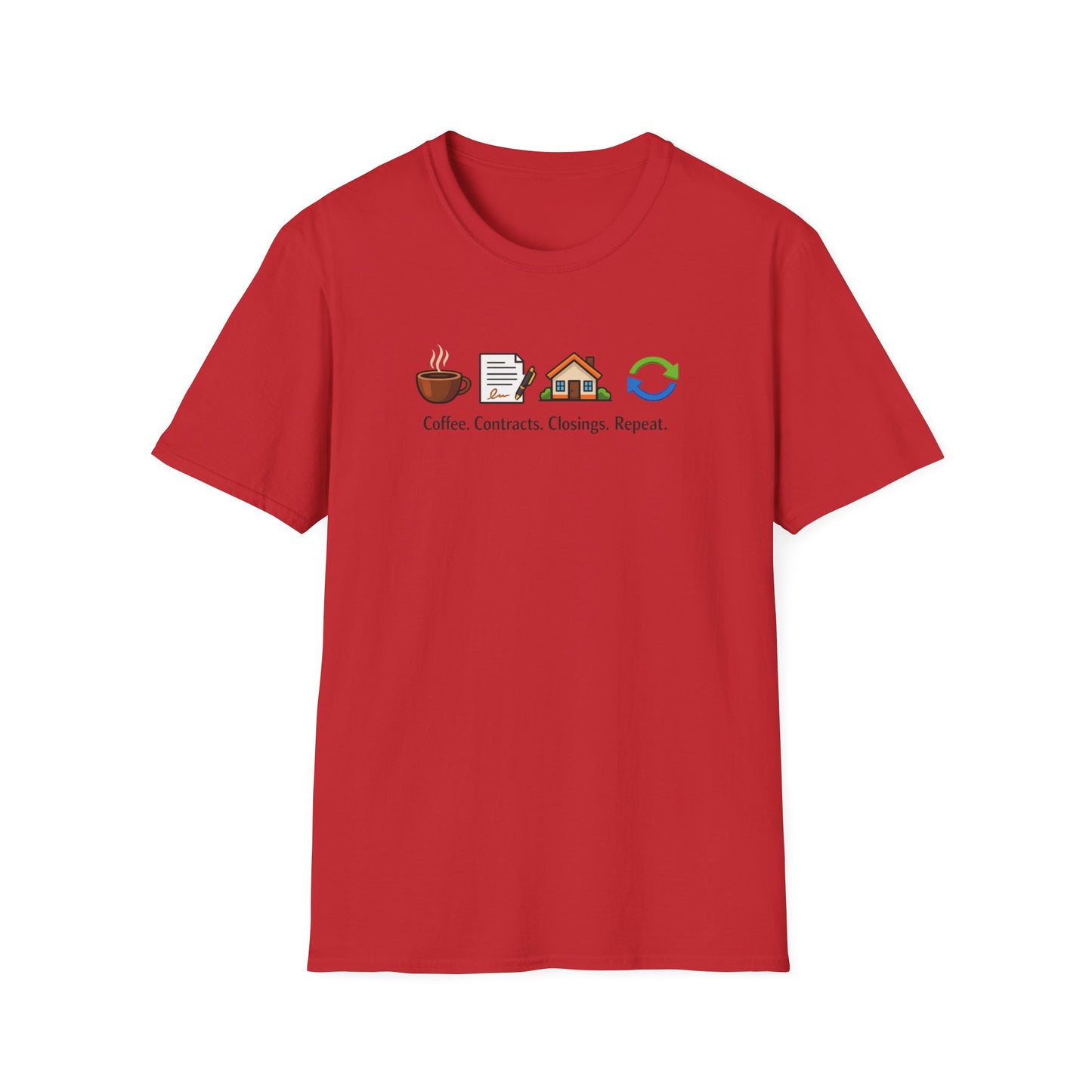 COFFEE-CONTRACTS-CLOSING-REPEAT - Unisex Softstyle T-Shirt