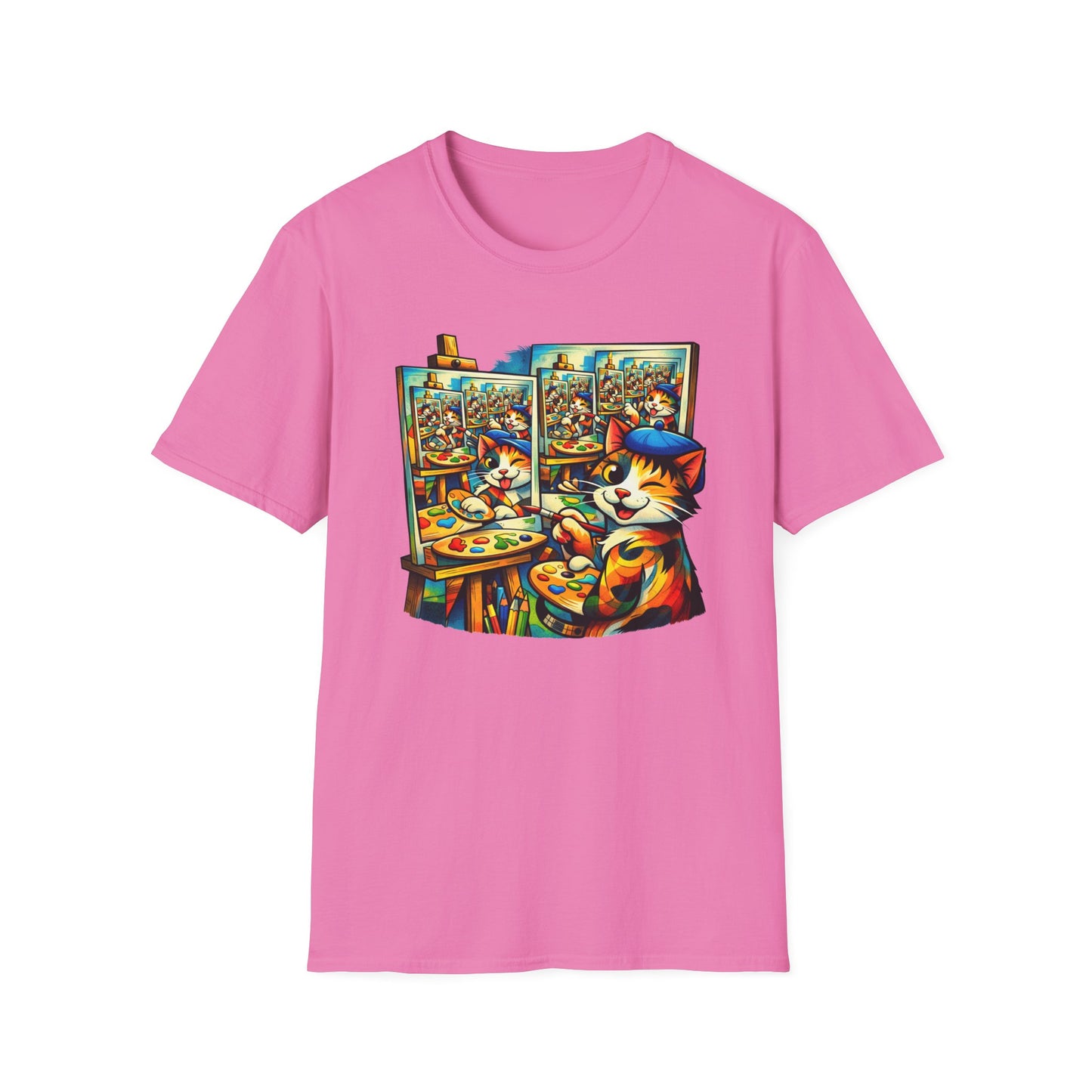 PAWCASSO - CAT ARTIST - Unisex Soft Style T-Shirt