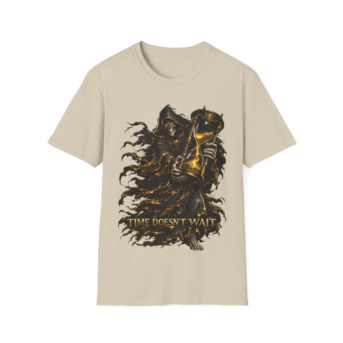 TIME DOESN'T WAIT - ((BIG PRINT)) - Unisex Soft Style T-Shirt