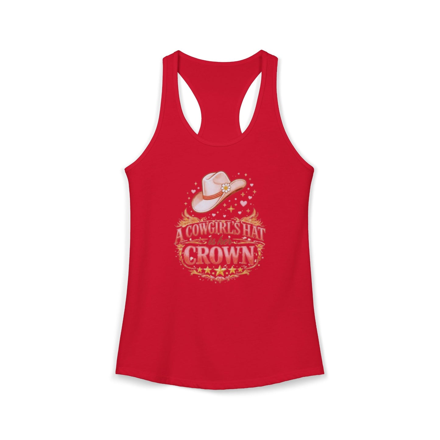 A COWGIRL'S HAT IS HER CROWN – Women's Ideal Racerback Tank