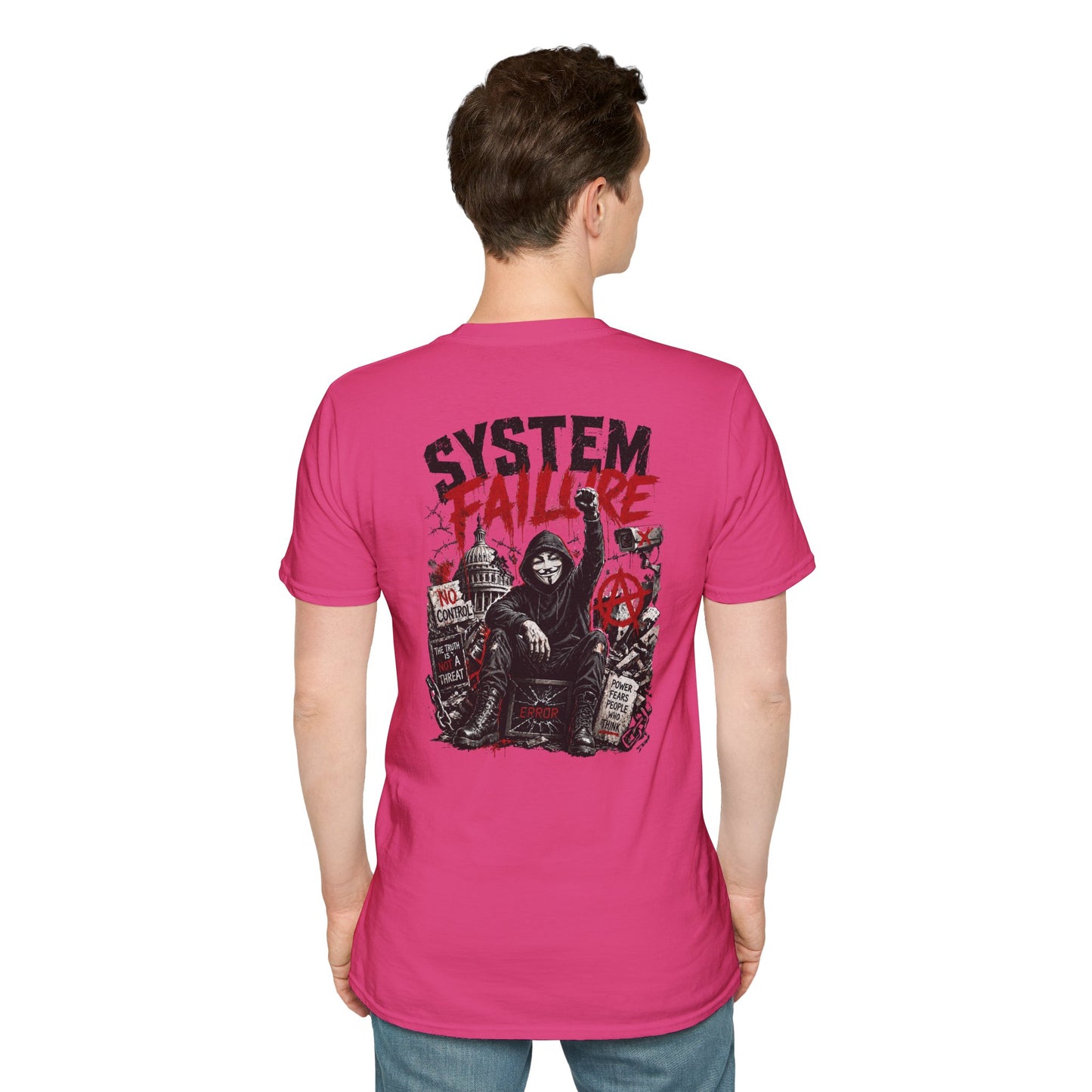 SYSTEM FAILURE - (Front/Back Print) - Unisex Soft Style T-Shirt
