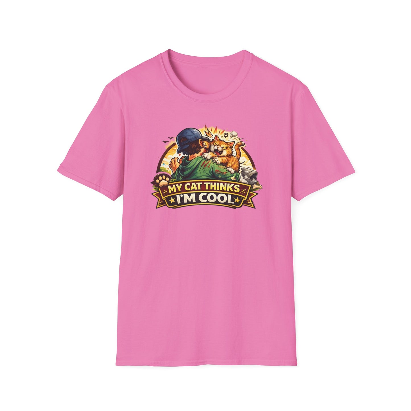MY CAT THINKS I'M COOL - Unisex Softstyle T-Shirt