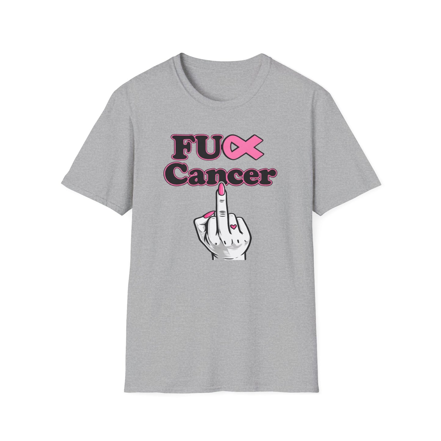 F CANCER - PINK RIBBON - Unisex Soft Style T-Shirt