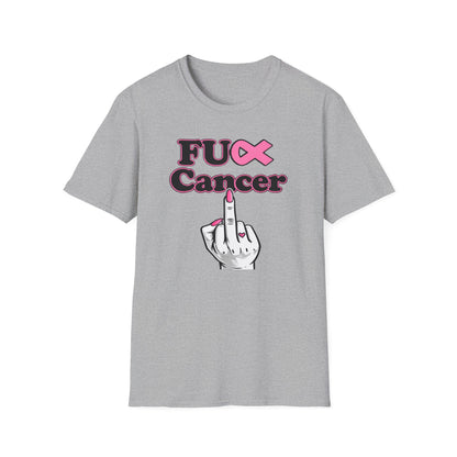 F CANCER - PINK RIBBON - Unisex Soft Style T-Shirt