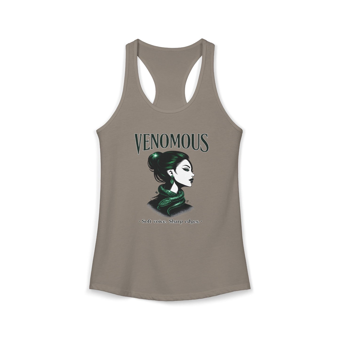VENOMOUS-SOFT VOICE-SHARP EDGES - Women's Ideal Racerback Tank